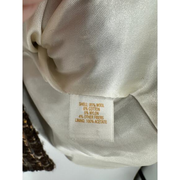 Kate Spade Womens Brown Tweed Annie 3/4 Sleeve Jacket Coat Wool Belt Size XS/S - Picture 8 of 10